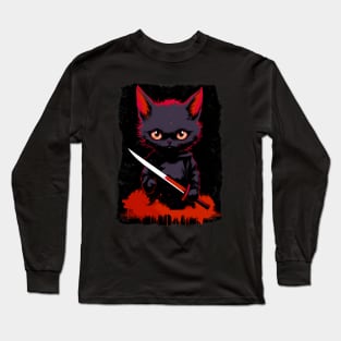 Cat of the Shadows: Halloween Night Stalker Long Sleeve T-Shirt